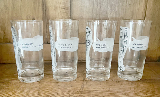 WM Box Frosted Glass Highball Tumbler Set - 1950/60s