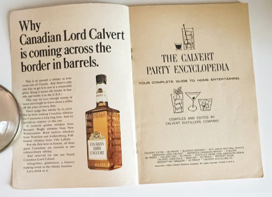 Calvert Party Home Entertaining Booklet , 1960s