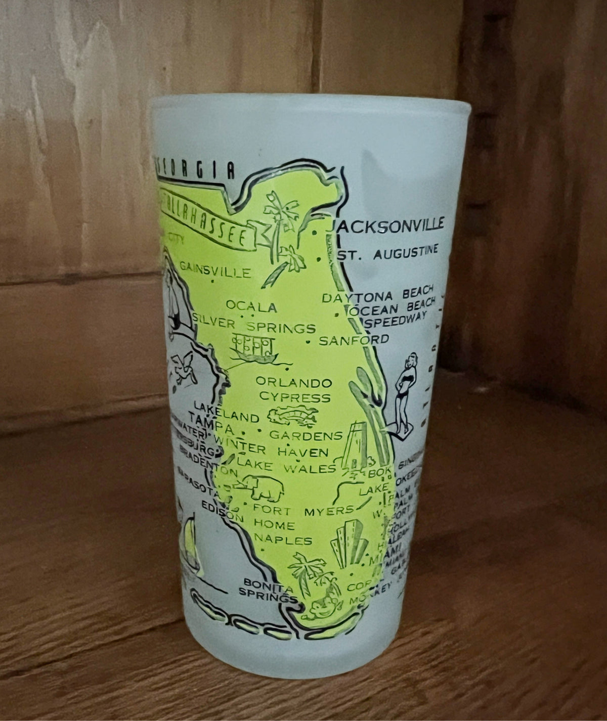 Hazel-Atlas State of Florida Frosted Tumbler - 1950/60s