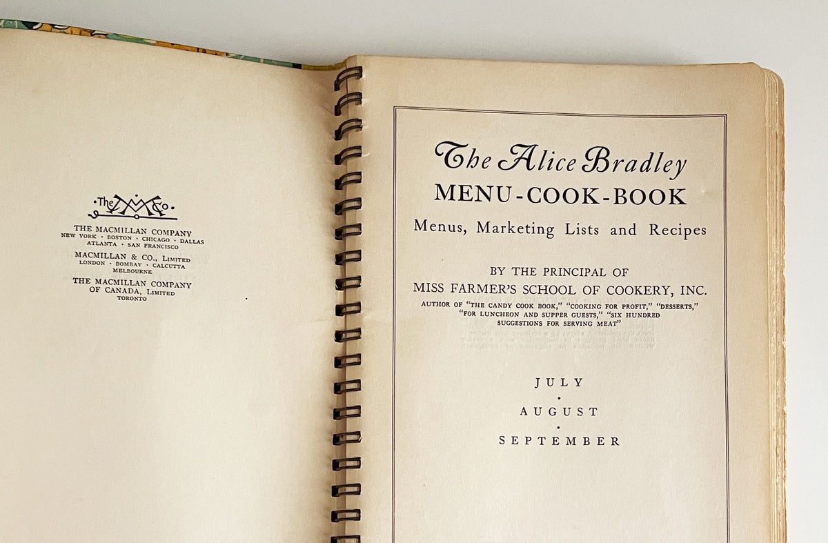 The Alice Bradley Menu Cook Book - Alice Bradley 1936