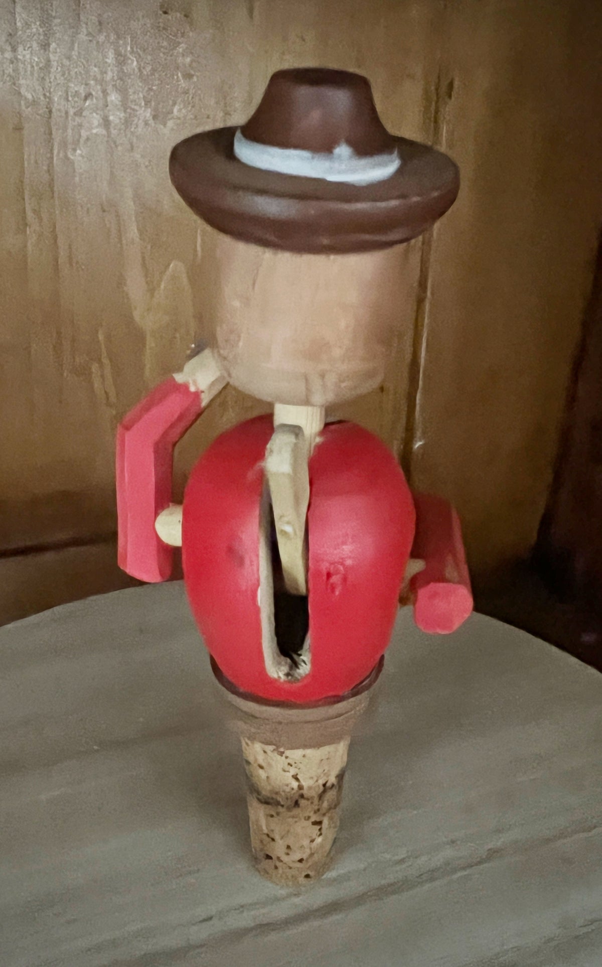 Vintage ANRI Mechanical Bottle Stopper - Eat/Drink, 1930/60s