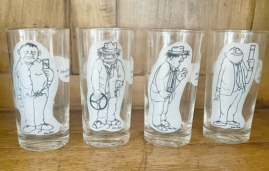 WM Box Frosted Glass Highball Tumbler Set - 1950/60s
