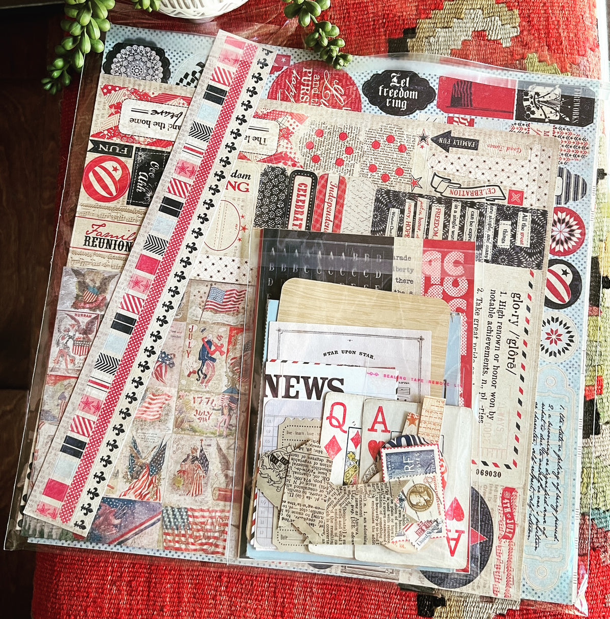 Red, White and Blue: De-Stash Scrap Pack